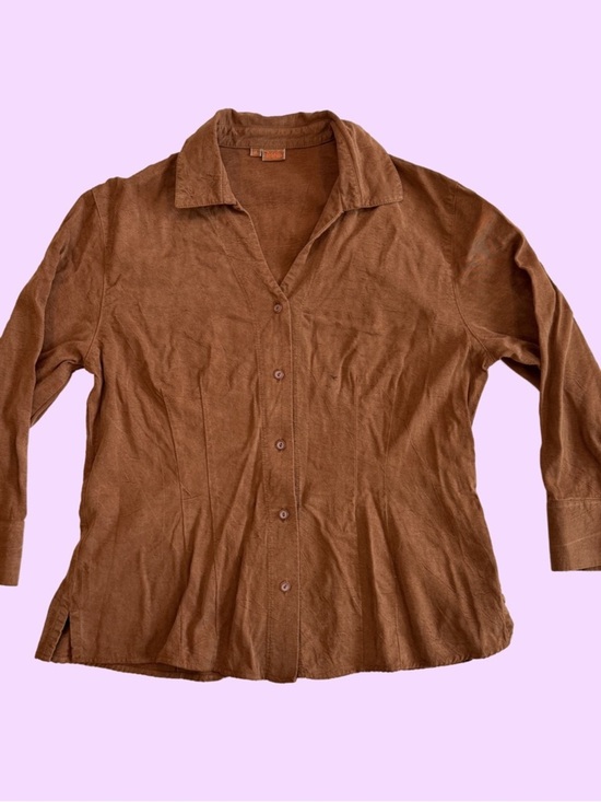 Tianello Tops - Tianello Women's Button-Down Shirt in Warm Brown